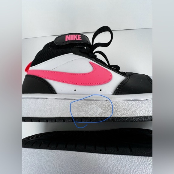 Nike Big Kids Size 6.5 Court Borough Mid 2 Black Sunset Pulse Pink Sneakers 6.5Y - Picture 15 of 16